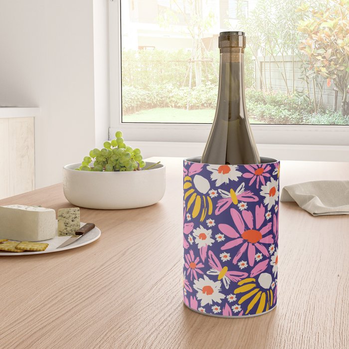 Wild Floral - Red, Blue and Pink Wine Chiller Gallery Image 4