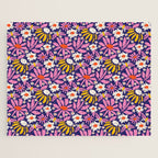Wild Floral - Red, Blue and Pink Jigsaw Puzzle Gallery Image 1