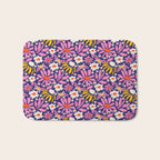 Wild Floral - Red, Blue and Pink Bath Mat Gallery Image 1