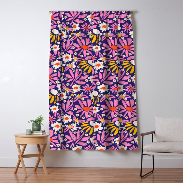 Wild Floral - Red, Blue and Pink Window Curtain Gallery Image 5