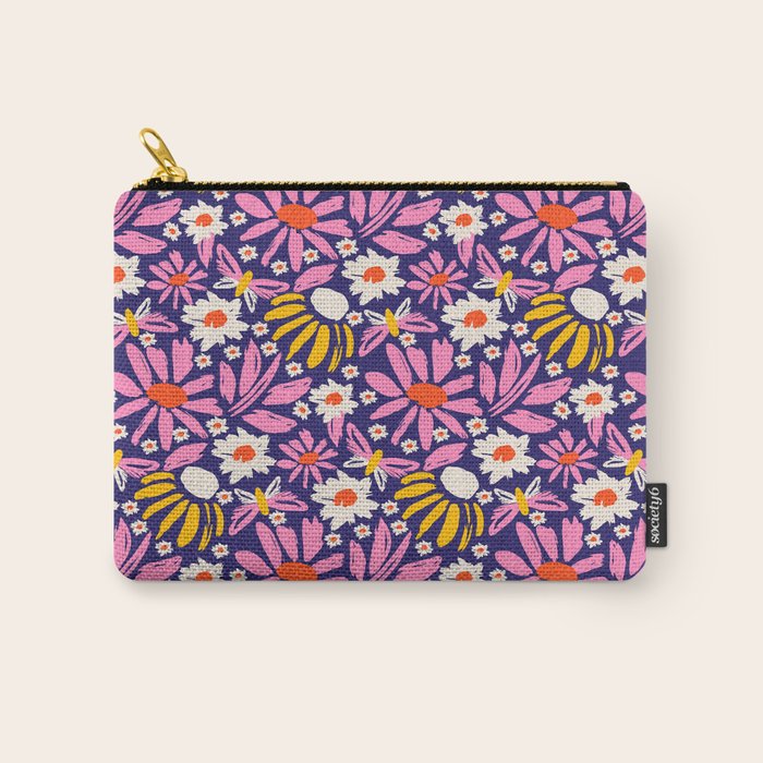 Wild Floral - Red, Blue and Pink Carry All Pouch Gallery Image 1
