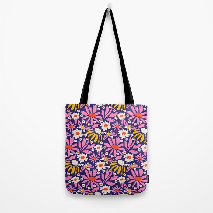 Wild Floral - Red, Blue and Pink Tote Bag Gallery Image 2