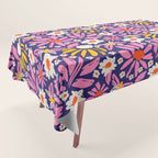 Wild Floral - Red, Blue and Pink Tablecloth Gallery Image 1