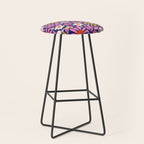 Wild Floral - Red, Blue and Pink Stool Gallery Image 1