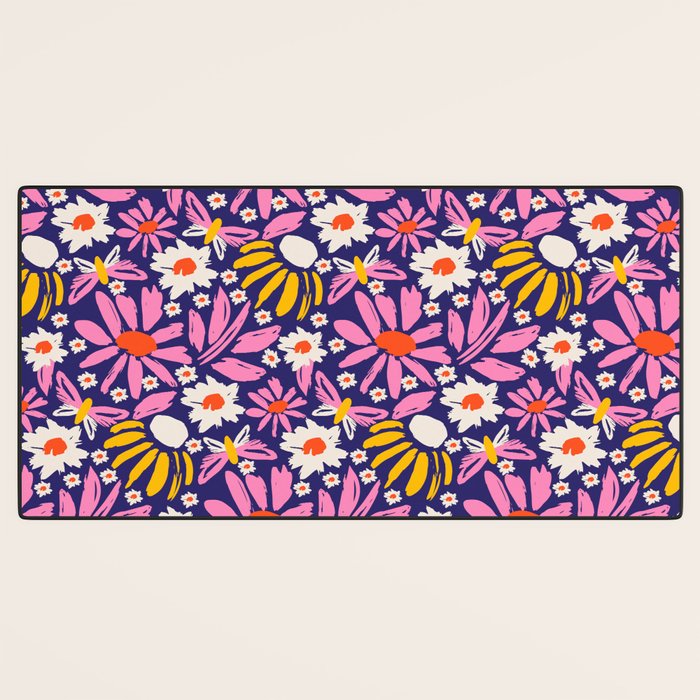 Wild Floral - Red, Blue and Pink Desk Mat Gallery Image 3