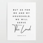 Joshua 24 15 Bible Verse Print But As For Me And My House We Will Serve The Lord Scripture Christian Poster Gallery Image 4