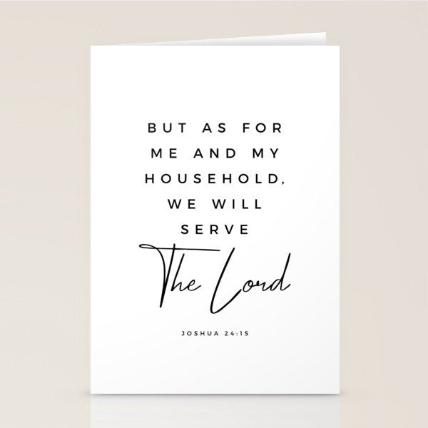 Joshua 24 15 Bible Verse Print But As For Me And My House We Will Serve The Lord Scripture Christian Stationery Card Gallery Image 2