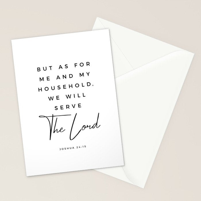 Joshua 24 15 Bible Verse Print But As For Me And My House We Will Serve The Lord Scripture Christian Stationery Card Gallery Image 2