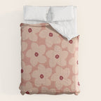 Terracotta Pink Retro Flower Comforter Gallery Image 6