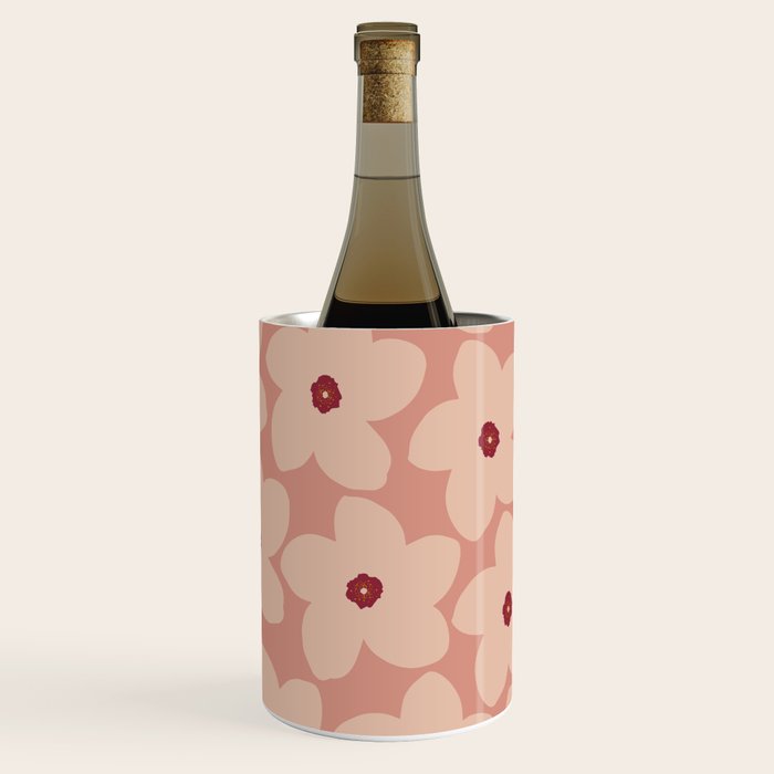 Terracotta Pink Retro Flower Wine Chiller Gallery Image 2