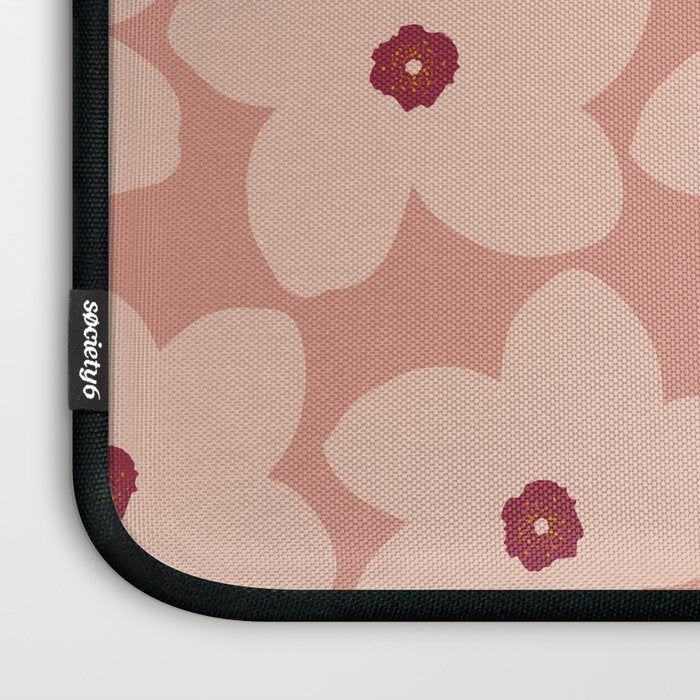 Terracotta Pink Retro Flower Laptop Sleeve Gallery Image 3