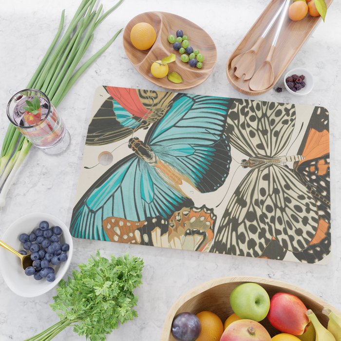 Butterfly Print by E.A. Seguy, 1925 #2 Cutting Board Gallery Image 2