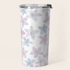 Watercolor hand painted lavender lilac blue floral Travel Mug Gallery Image 2
