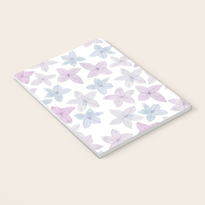 Watercolor hand painted lavender lilac blue floral Notebook Gallery Image 3