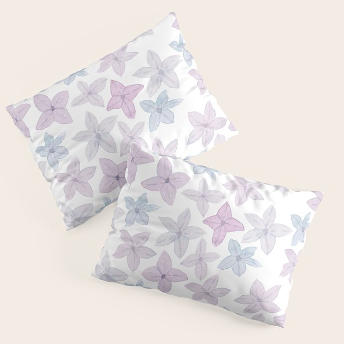 Watercolor hand painted lavender lilac blue floral Pillow Sham Gallery Image 1
