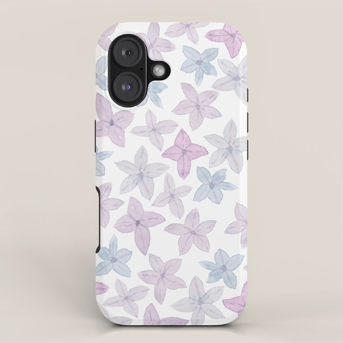 Watercolor hand painted lavender lilac blue floral iPhone Case Gallery Image 1