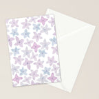 Watercolor hand painted lavender lilac blue floral Stationery Card Gallery Image 2
