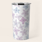 Watercolor hand painted lavender lilac blue floral Travel Mug Gallery Image 1