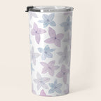Watercolor hand painted lavender lilac blue floral Travel Mug Gallery Image 3