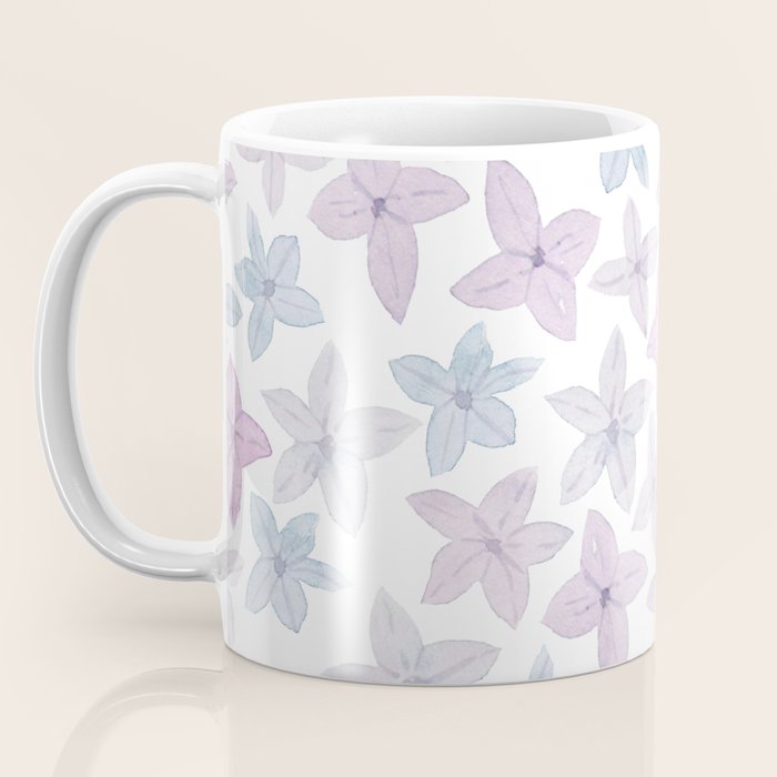 Watercolor hand painted lavender lilac blue floral Coffee Mug Gallery Image 3