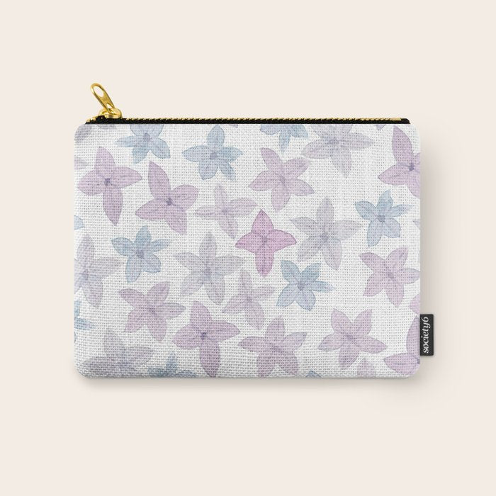 Watercolor hand painted lavender lilac blue floral Carry All Pouch Gallery Image 1