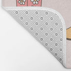 Cowgirl Boots and Daisies, Blush Pink, Mint, Cute Pastel Cowboy Pattern Bath Mat Gallery Image 2