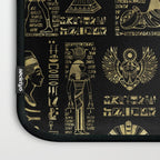 Egyptian hieroglyphs and deities gold on black Laptop Sleeve Gallery Image 3