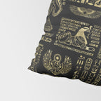 Egyptian hieroglyphs and deities gold on black Pillow Sham Gallery Image 4