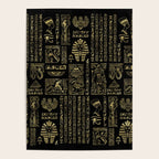 Egyptian hieroglyphs and deities gold on black Poster Gallery Image 4