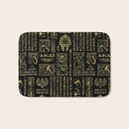 Egyptian hieroglyphs and deities gold on black Bath Mat Gallery Image 1