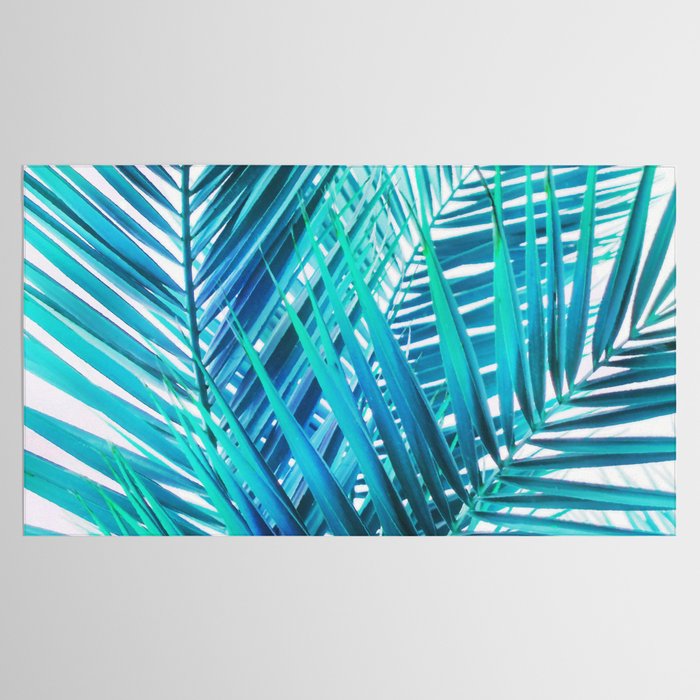 Turquoise Palm Leaves Tablecloth Gallery Image 2