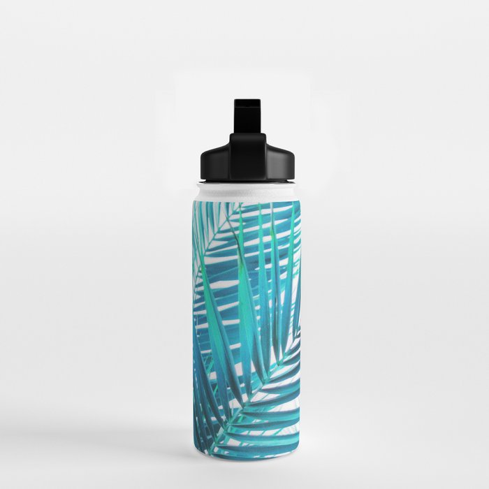 Turquoise Palm Leaves Water Bottle Gallery Image 2