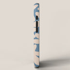 Daisy Time Retro Floral Pattern in Medium Blue and Pale Blush iPhone Case Gallery Image 2
