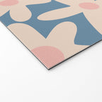 Daisy Time Retro Floral Pattern in Medium Blue and Pale Blush Welcome Mat Gallery Image 2
