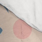 Daisy Time Retro Floral Pattern in Medium Blue and Pale Blush Comforter Gallery Image 4