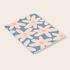 Daisy Time Retro Floral Pattern in Medium Blue and Pale Blush Notebook Gallery Image 2