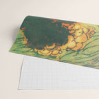 Evening at Baakan - Mountain Trees and Clouds - Nature Landscape in Green & Orange Wrapping Paper Gallery Image 2