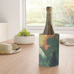 Evening at Baakan - Mountain Trees and Clouds - Nature Landscape in Green & Orange Wine Chiller Gallery Image 4