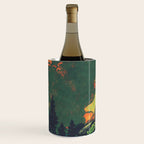Evening at Baakan - Mountain Trees and Clouds - Nature Landscape in Green & Orange Wine Chiller Gallery Image 3