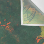 Evening at Baakan - Mountain Trees and Clouds - Nature Landscape in Green & Orange Wall Tapestry Gallery Image 3