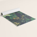 Evening at Baakan - Mountain Trees and Clouds - Nature Landscape in Green & Orange Yoga Mat Gallery Image 2