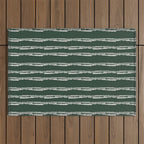Emerald Herringbone Stripes Outdoor Rug Gallery Image 1