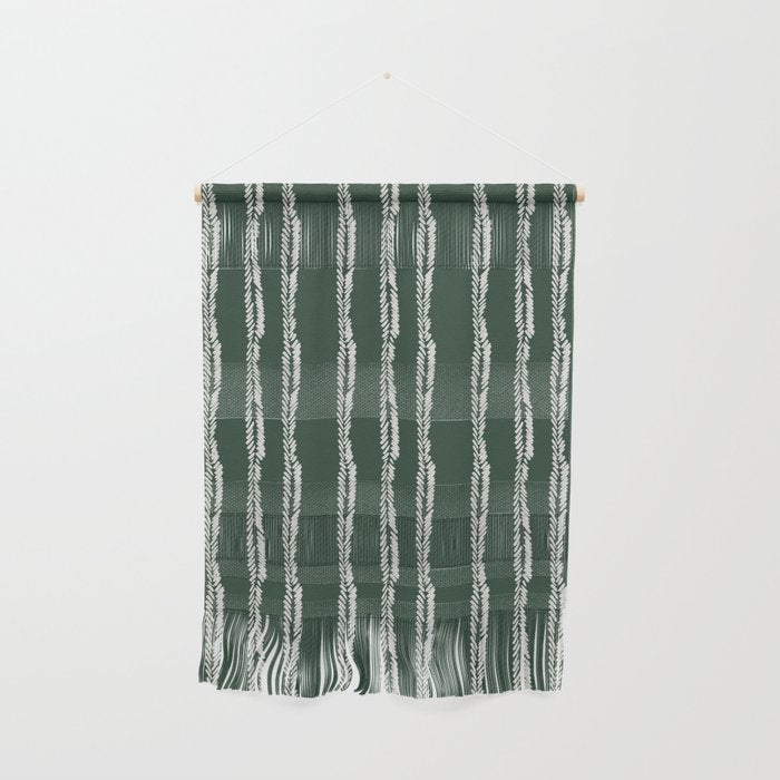 Emerald Herringbone Stripes Wall Hanging Gallery Image 1