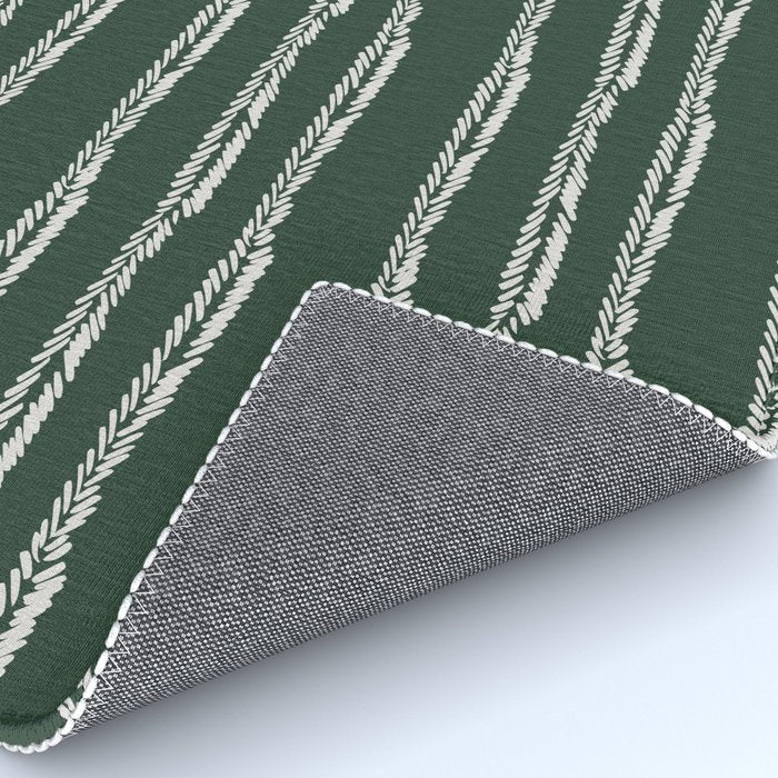 Emerald Herringbone Stripes Rug Gallery Image 4