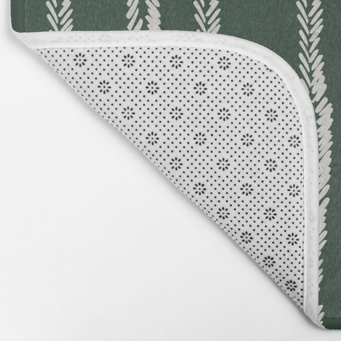 Emerald Herringbone Stripes Bath Mat Gallery Image 2
