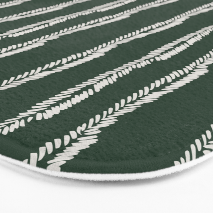 Emerald Herringbone Stripes Bath Mat Gallery Image 3