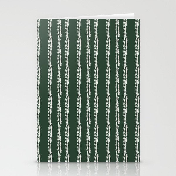 Emerald Herringbone Stripes Stationery Card Gallery Image 1