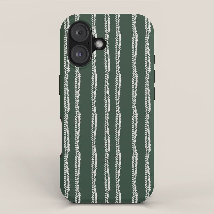 Emerald Herringbone Stripes iPhone Case Gallery Image 1