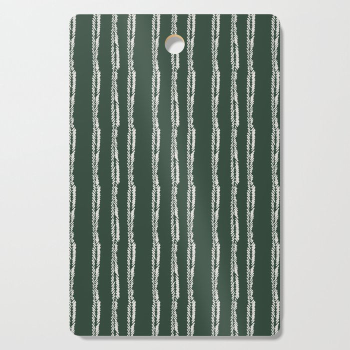 Emerald Herringbone Stripes Cutting Board Gallery Image 1