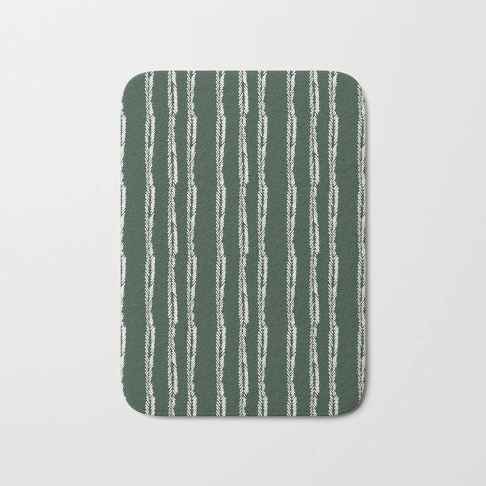 Emerald Herringbone Stripes Bath Mat Gallery Image 1